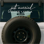 Personalized Just Married Car Decal, Just Married Vinyl Sticker, Wedding Day Car Decor, Choose from Several Sizes and Colors
