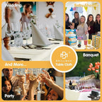 BRILLMAX 8 Pack Ivory Tablecloths 70 x 120 Inch for 6ft or 8ft Rectangle Tables - Rectangular Bulk Linen Polyester Fabric Washable Cloth Cover for Wedding Reception Banquet Birthday Party