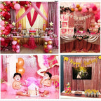 Poise3EHome Fuchsia Pink Sequin Backdrop Curtains, 2 Panels 2FTx8FT Glitter Background for Party Birthday Party Baby Shower Wedding Christmas Thanksgiving Holiday Festival Decor