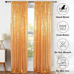 ShinyBeauty Gold Sequin Curtains 2 Panels 2FTx8FT - Perfect for Photo Backdrop Sequin Backdrop Curtain, Event Decor, and Home Use Stage Background