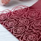 20 Pcs Laser Cut Wedding Invitations Card Pocket with Envelope for Birthday Party Baby or Bride Shower Invite suitable for 5 * 7 Inches Insert Paper (Burgundy)