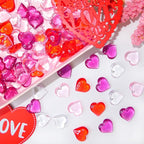 Acrylic Heart Gems for Valentine Vase Filler Decor,152 Pcs Red Pink Heart Shaped Stones for Wedding Valentines Bowl Filler,Table Scatter Decorations and Crafts