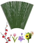 100 PCS 18 Gauge Green Floral Wire Stems for Artificial Flower Making,Flexible Paddle Wires for Crafts Christmas Wreaths Tree,Garland and Floral Arrangements,Florist Wire,Flower Wires for Crafts