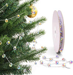 Christmas Garland, 9.8Ft Crystal Glass Beads Strands, 100pcs 10mm Faceted Waterdrop Glass Beads Hanging Ornament for Christmas Tree Centerpieces Wedding Party Decorations (Crystal AB)
