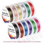 Anezus 12 Rolls Jewelry Wire Craft Wire Tarnish Resistant Beading Wire for Jewelry Making Supplies