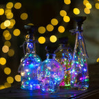 YJFWAL Upgraded 12 Pack Solar Wine Bottle Lights, 20 LEDs Waterproof Copper Light, Bottle Light Fairy Cork String Lights for Yard Patio Decor, DIY Birthday Gift for Mom Grandma Girlfriend(Multicolor)