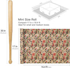 RUSPEPA Kraft Christmas Wrapping Paper Roll, Mini Roll, Watercolor Bird and Botanical Design with Flowers & Pinecones, Kraft Gift Wrap for Women, Friends, Holiday, Winter Party, 17 Inches x 16.4 Feet