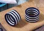 Set of 12 Epoxy Napkin Rings – Elegant Navy Blue & White Napkin Holders for Table Decor, Parties, Weddings & Dining - Modern Round Serviette Rings for Home & Holiday Celebrations - CLEENTABLE