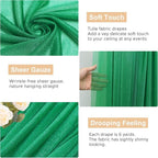 Wokceer Wedding Arch Draping Fabric 6 Panels 28.7" x 20FT Emerald Green Drapes Sheer Fabric Backdrop Arch Draping Fabric for Wedding Ceremony Birthday Party Bridal Shower Decoration