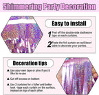 6 Pack Pink Foil Fringe Curtain Backdrop, 3.28Ft x 8.2Ft Metallic Tinsel Foil Fringe Streamer Curtains for Photo Booth, Birthday, Wedding, New Year Party Decorations