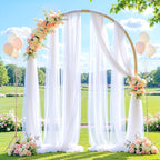 Wedding Arch Draping Fabric Backdrop 1 Panel 30" x 19Ft White Arch Drapes Curtains for Wedding Reception Sheer Tulle Backdrop Curtain for Ceremony Birthday Party Arbor Ceiling Decorations