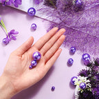 150 Pieces Vase Filler Faux Pearls Vase Makeup Beads No Hole Gloss Bead Mixed Sizes Round Pearl for Home Party Wedding Decor, 8/14/20 mm(Purple)