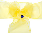 MDS Pack of 250 PCS Organza Chair Sashes Wider Dining Chair Bows Ribbon Tie Back for Wedding Party Birthday Bridal Shower Reception Event Banquet Home Chair Cover Decoration - Yellow