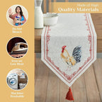 Maison d' Hermine Table Runner 100% Cotton Double Layer Table Runners 72 inches Long Decorative for Home Kitchen Dining Party Baby Shower Wedding Bridal Shower Spring Summer (Campagne, 14.50" x 72")