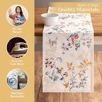 Maison d' Hermine Table Runner 100% Cotton Single Layer Table Runners 108 inches Long for Thanksgiving Christmas Decorations Home Kitchen Dining Party Wedding (Equinoxe - Beige, 14.5" x 108")