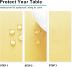 Hiasan Light Yellow Rectangle Tablecloth - Waterproof Spillproof and Wrinkle Resistant Washable Polyester Table Cloth for Dining Party, 52 x 70 inch