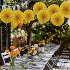 BARTHEW Yellow Birthday Decorations,DIY Yellow Paper Fans Hanging Decoration ,Party Supplies Party Fans 12in, Wedding Graduation Events Accessories 30 Color DIY Set （Yellow）