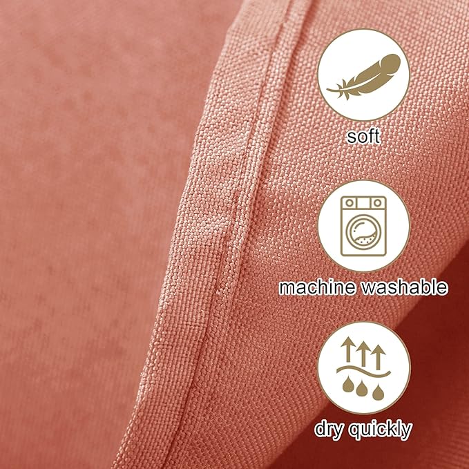 Ascoza 2pack 120 Inch Dusty Pink Round Tablecloth in Washable Polyester Fabric for Wedding/Banquet/Restaurant/Parties