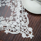ARTABLE Rectangle Table Runner Lace Macrame Embroidered Table Runners with Exquisite Vintage Shabby Chic for Holiday Wedding Long Dinner Tables (White, 12 x 60 Inch)
