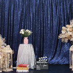 Eternal Beauty Navy Blue Sequin Backdrop, 7x7 Ft Glitter Background Curtains for Shimmer Photography Party Wedding Birthday Independence Day Back Drop Decor