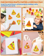 Aowplc 32 Sheets Make A Pizza Stickers for Kids, 8 Designs Mix 'n Match Pizza Crafts, Party Favors & Classroom Activities