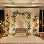 40x8 ft Thick Beige Backdrop Curtain for Wedding Parties, 8 Panels 5x8 ft Wrinkle Free Polyester Beige Photo Backdrop Drapes for Birthday Party Home Decoration Supplies