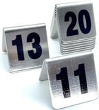 10 Pcs Metal Place Cards Stackable Tent Style Table Numbers，Place Card Holders for Celebration Wedding Party Restaurants Cafes Bars Gatherings meeting Room Board Game Serial (Small 11-20, Black)