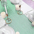 Eternal Beauty 5PCS-12X108 Mint Green Sequin Table Runner for Wedding, Decorations for Birthday Parties, Banquets, Graduations,Christmas