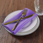 Cloth Napkins 17x17 inch Washable Polyester Dinner Napkins Soft Table Napkins for Wedding Party Dining Banquet(Purple,50PCS)
