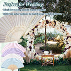 25 Pcs Personalized Cream Hand Fans for Wedding, Custom Engraved Silk Fans Folding Hand Fans, Summer Wedding Fans, Custom Wedding Party Favor Bridal Shower Gifts Baby Shower Favors