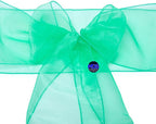 MDS Pack of 150 PCS Organza Chair Sashes Wider Dining Chair Bows Ribbon Tie Back for Wedding Party Birthday Bridal Shower Reception Event Banquet Home Chair Cover Decoration - Mint