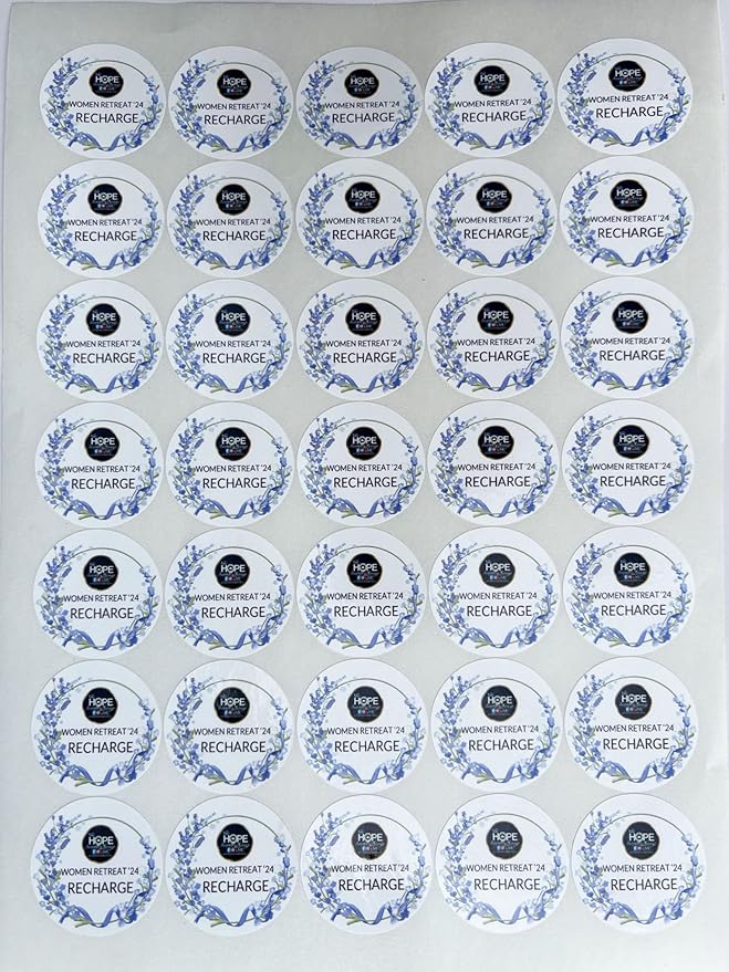 Custom Stickers for Weddings, Birthdays & Businesses - Personalized Labels with Your Logo - Waterproof, Fade and Heat Resistant - Pack of 100-1000 (Wreath O, 2 Inch)