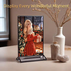 4x6 Picture Frames Acrylic Sign Holder 6 Pack Menu Stands, Double-sided Picture Stands for Wedding Table Numbers Holders, Table Top Display Wedding Sign Stand Vertical Flyer Holder, Black