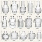 Arme 16Pcs Glass Bud Vase Set，Small Flower Vase for Centerpieces，Clear Bud Vases in Bulk， Mini Vintage Vase for Rustic Wedding Decorations