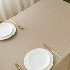 NLMUVW Square Burlap Table Cloth 54 x 54 Inch, Linen Tablecloth Water Resistant Farmhouse Rustic Textured Table Cover for Dining Kitchen Card