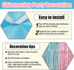 6 Pack Pink Blue Foil Fringe Curtain Backdrop, 3.28Ft x 8.2Ft Metallic Tinsel Foil Fringe Streamer Curtains for Photo Booth,Birthday, Christmas Day, New Year, Wedding Party Decorations