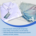 PigPotParty 12"x15" Self-Sealing Clear Cellophane T-Shirt Bags with Adhesive, 100 Pack Plastic Cello Packaging for Clothes, Gifts, Magazines, A4, Envelope, Letter & Small Business Use