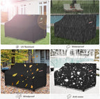 okcool Heavy Duty Patio Sofa Cover, 100% Waterproof 3-Seater Outdoor Sofa Cover Fits up to 76W x 32.5D x 33H Inches, Lawn Patio Furniture Covers,Black