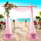 MDS Halloween Chiffon Draping Fabric - 2 Panel, 30" Wide x 20ft Long - Sheer Spooky Arbor & Canopy Drapery for Haunted House Backdrops, Party Ceilings, DIY Costumes & Themed Events - Coral