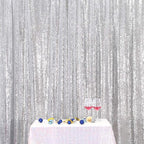 Eternal Beauty Silver Sequin Backdrop, 8x10 Ft Glitter Background Curtains for Shimmer Photography Party Wedding Birthday Back Drop Decor