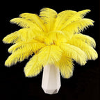 THARAHT Yellow Ostrich Feathers 24pcs Natural Bulk 8-10Inch 20cm-25cm for Crafts Wedding Party Centerpieces Halloween and Home Decoration Feathers
