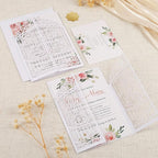 50Pcs White Laser Cut Invitations Fence Wedding Invitations Pocket with Envelopes and RSVP Cards for Wedding Quinceañera Engagement House Warming Invites, Blank Wedding Invitation Card Customizable
