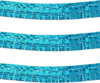 Thick 10 Feet by 15 Inch Turquoise Foil Fringe Garland - Pack of 3 | Shiny Metallic Tinsel Banner for Parade Floats, Bridal Shower, Wedding, Birthday, Christmas | Wall Hanging Drapes (3)