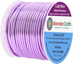 Mandala Crafts 12 Gauge Anodized Aluminum Craft Wire for Jewelry Making - 60 FT Colored Flexible Lavender Wire - Bendable for Bonsai Armature Crafting Sculpting