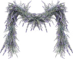 MAKHOT Spring Summer Lavender Purple Garland, 6Ft Lavender Artificial Green Garland, Fake Silver LavenderLeaves Vines for Wedding Mantle Party Arch Porch Stair Table Door Home Decor (Light Purple)