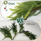 9FT Norfolk Pine Garland Christmas Artificial Greenery with Red Berries Cones, Pine Tree Decor for Mantel Fireplace Stair Rail Doorway Table, Indoor Outdoor Winter Christmas Decorations