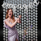 BRAVESHINE Hanging Balls Party Streamers Backdrop - 2 Pack Silver Tinsel Foil Curtain Photo Fringe Backdrop for 70s 80s Party, Birthdays, Bachelorette, Engagement, Music, Dance,New Years Decorations