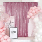 Sugargirl Pink Sequin Backdrop Curtain 2 Panels 2FTx8FT Glitter Pink Background Drapes Sparkle Photography Backdrop for Party Wedding Birthday Wall Decoration