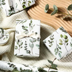 WRAPAHOLIC Kraft Wrapping Paper - Mini Roll - 17 Inch x 16.5 Feet - Eucalyptus Leaves Wrapping Paper for Wedding, Birthday, Bridal Shower, Tea Party, Drawer Liners, Home Closet Shelves