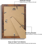 8x12 Picture Frame Set of 4 with High Definition Real Glass, Display 6x8 Pictures with Mat or 8 x 12 Without Mat, Wood Rustic Photo Frames for Tabletop and Wall Mounting